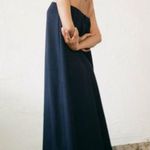 ZARA  strapless tube flowy navy blue summer vacation casual dress  Photo 5