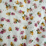 CeCe Cream Dainty Flowers Eyelet Off Shoulder Blouse Ruched Ruffle Half Sleeves Photo 4