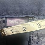 Rafaella  Curvy Navy Blue Stretchy Shorts with Gold Grommet on leg size 12p Photo 4