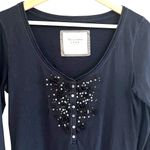 Abercrombie & Fitch Vtg Abercrombie Fitch Women Y2K Henley Top Size L Navy Fitted Preppy Bella Swan Photo 1