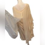 Free People elegant cream size medium beaded flowy shear mini dress EUC Photo 1