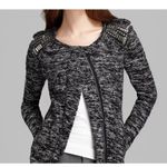Jamison Size M Womens Embellished Shoulders Full Zip Sweater Jacket Black Size M Photo 1