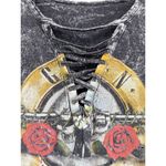 Bravado Guns N Roses Distressed Acid Wash Graphic Band Tee Sz L Cropped Lace Up Photo 1