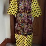 African 2 Piece Dress Set (Fits Up To SIZE 14) Yellow Photo 4