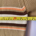 Free People Tan Brown Long Sleeve Sport Stripe Sweater Dress Midi Ribbed size XS Photo 5