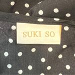 Suki So Jumpsuit Womens Medium Black White Polka Dot Retro Feminine Preppy‎ Boho Photo 5