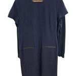 Talbots  Navy Blue Sheath Shift Short Sleeve Stretch Work Business Casual Size 14 Photo 0