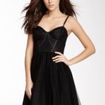 Jill Stuart JILL  Dress Womens 10 Mini Corset Tulle Swiss Dot Lace Black Photo 1