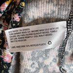 Wild Fable  | Black Floral Ribbed Long Sleeve Top | Medium Photo 5