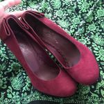 Alice + Olivia  burgundy suede heels size 37.5 or 7.5. Like new condition Photo 0