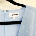 superdown | Bree Polka-Dot V-Neck Short-Sleeve Mini Dress in Light Blue Photo 5