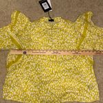 Who What Wear Who What Wear ruffle balloon long sleeve bright green white blouse size L NEW Photo 7