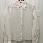 Emporio Armani 100% Cotton White Casual Hidden Button Up Top - Size 8 Photo 0
