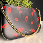 Kate Spade Madison Pochette Red Lips Print Crossbody | Saffiano Leather Bag NWT Photo 0