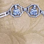 Rare Vintage Framed Buddha Sterling Silver Link Bracelet Photo 1