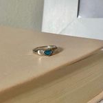 Crushed Turquoise Heart ‘89 Silver Ring Vintage “Jolene” Minimal Western Blue Jewelry Photo 4