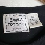 Emma Tricot Black Cardigan Sweater Colorful Clothes Embroidery Women’s Medium Photo 2