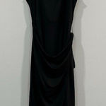 Quince  Black Tencel Jersey Side Tie Dress Sleeveless Midi Wrap Sz Large L NEW Photo 0
