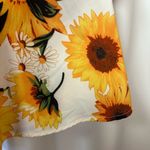 White & Yellow Floral Sunflower Fit & Flare Summer Sun Dress Size Medium Photo 4