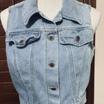 Faded Glory Women's Y2K  Denim Jean Vest Button Up Cotton sz M light wash Photo 0
