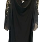 MSK cowl neck drapey flowy beaded‎ studded dress Black Size L Photo 0