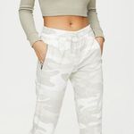 TNA Aritzia Alix Jogger Pants in White Camo Size Medium Green Photo 0