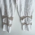 Johnny Was Stasha Linen Lace Embroidered Detail Pants Sz Large White Photo 3
