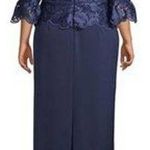 JS Collections NWT  Peplum Gown Curve Navy Lace Plus Size Gown Size 16W Photo 1