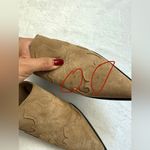 ZARA Camel Suede Embroidered Mules Photo 7