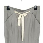 Wilfred Womens Allant Linen Blend Tie Waist Crop Pants Light Gray Size 2 Photo 1