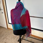 Pashmina  Wool Soft Colorful Scarf Shawl Pink Blue Cotton Candy Fairy Tassels Photo 1