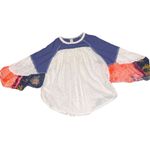 We The Free Free People Friday Fever Patch Work Detail Bell Sleeves Top size S Photo 9