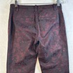 Ann Taylor  Burgundy Black Floral Jacquard Dress Pants Size 2 Photo 7