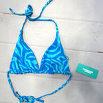 Sports Illustrated Swim Aqua Zebra Bikini Top Blue Size XS Photo 0