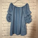 ZARA  Off-Shoulder Ruffle Sleeve Mini Dress, Large Photo 3