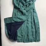 Elizabeth McKay Dress Green & Blue Silk Circle Print Wrap Around sz 6 Photo 5