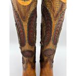 Corral Western Leather Yellow Artisan Denim Embroidery OTK Stud Boot A4701 8 Photo 5