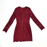 The Jetset Diaries  “The Ruins” Cranberry Red Lace-Up Bodycon Lace Dress Photo 7