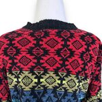 Vintage Cambridge Dry Goods Southwestern Geometric Knit Crewneck Sweater Medium Black Photo 4