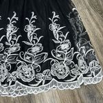 Alfani  Women's Black Skirt w/ Embroidered Overlay and Scalloped Edge Photo 2