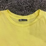 ZARA  Flutter Sleeves Crop Top in Yellow, Size L​​​​​​​​ Photo 2