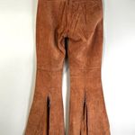 Arden B . Suede Leather Split Flare Pants Whipstitch Details Boho Y2K Photo 9