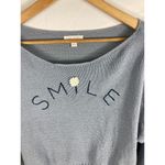 LC Lauren Conrad  Cropped Knit Smile Embroidered Sweater Size Medium Photo 2