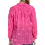 Johnny Was  Women's Magenta Molli Button-Up Animal Print Sheer Blouse. Size XXL Photo 7