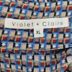 Violet+Claire Red and Blue Geometric Print with 3/4 Sleeves Size XL Photo 6