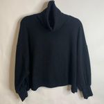 Who What Wear Cowl Neck Black Ribbed Turtleneck Sz Small Photo 0