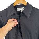 Max Mara Black Silk Fit Flare Midi Shirt Dress Belted Long Sleeve Dress Size 10 Photo 6