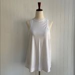 Lululemon Long Cotton Crewneck Tank Top in White Size M Photo 3