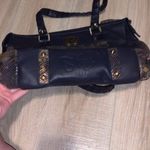 Original by Sharif 1827 blue leather & gold snake print handbag Photo 8