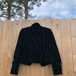 BOHO CHIC Womens Size 2 floral Blazer Jacket black blue velvet spring summer Photo 4